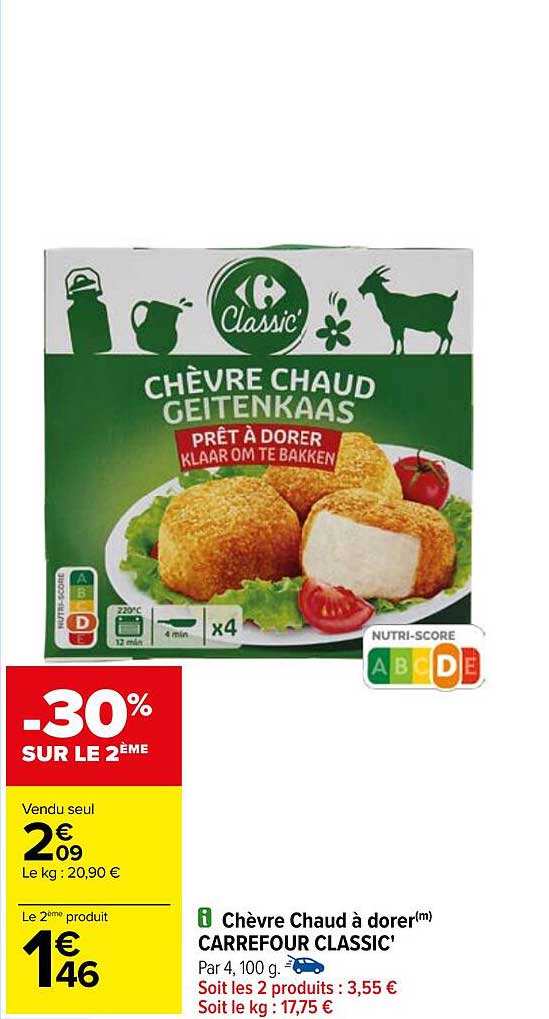 chèvre chaud à dorer carrefour classic'