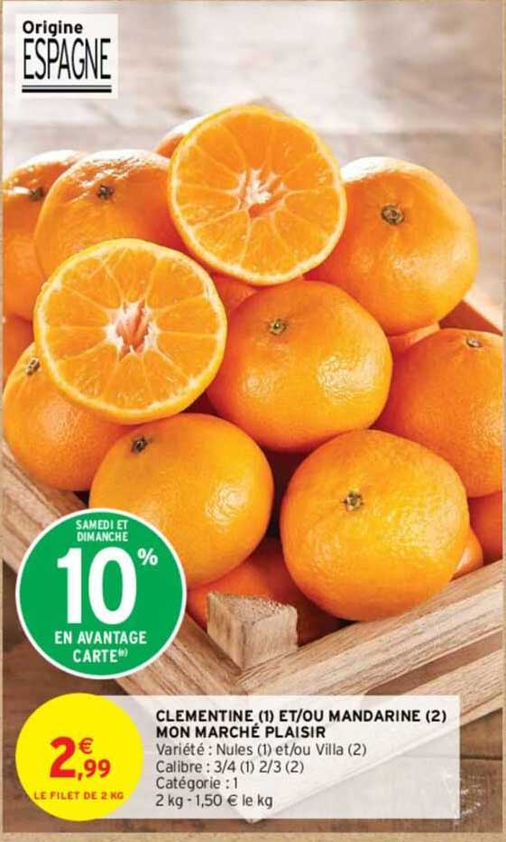 clémentine et/ou mandarine mon marché plaisir