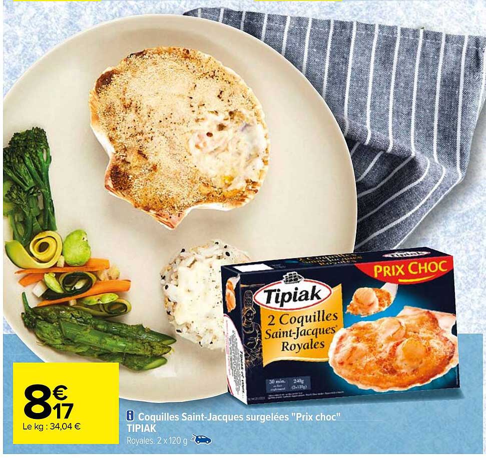 coquilles saint-jacques surgelées "prix choc" tipiak