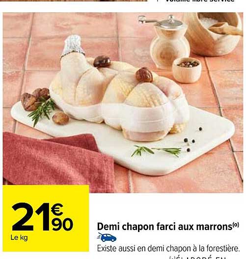 demi chapon farci aux marrons
