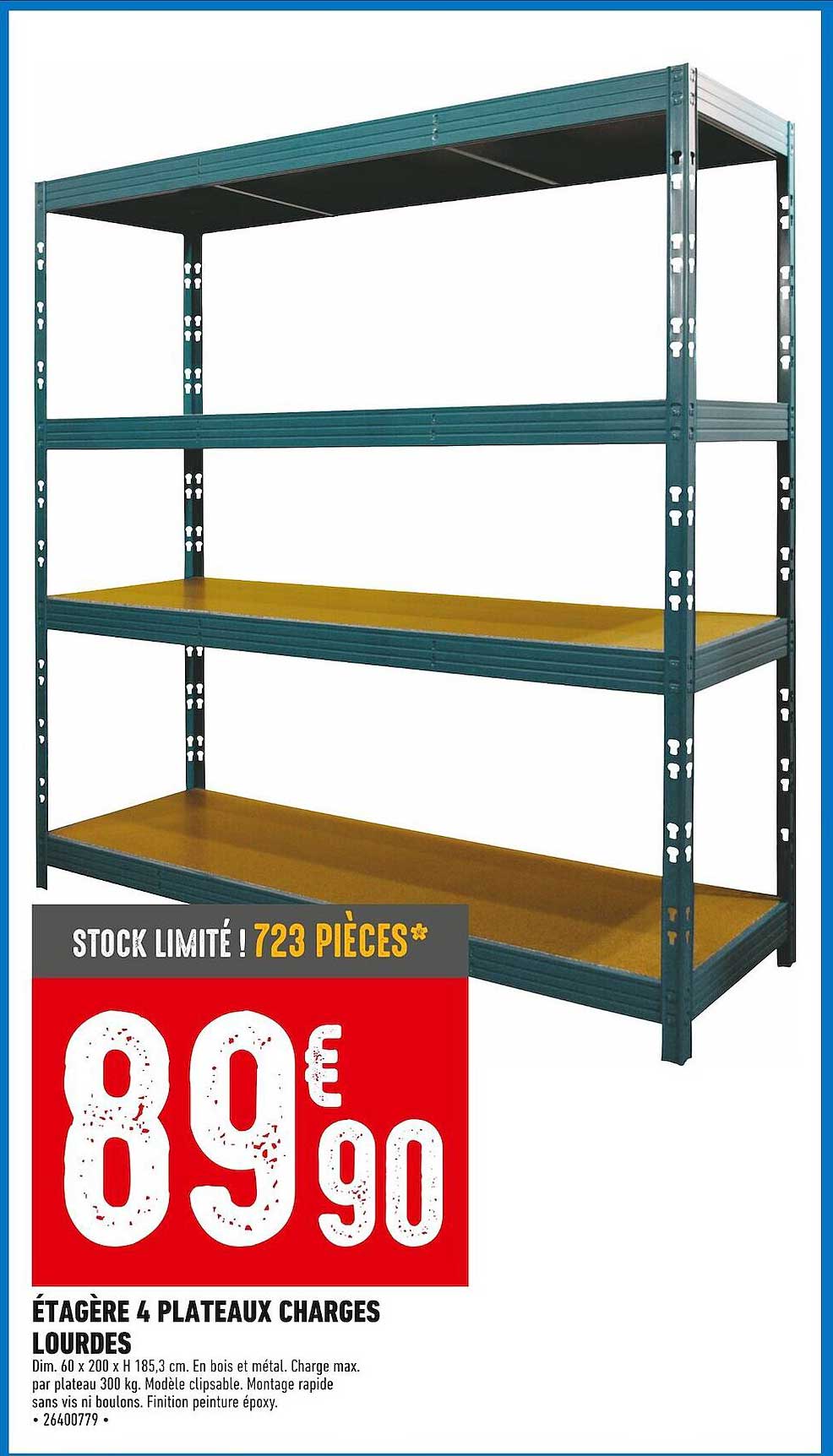 étagère 4 plateaux charges lourdes