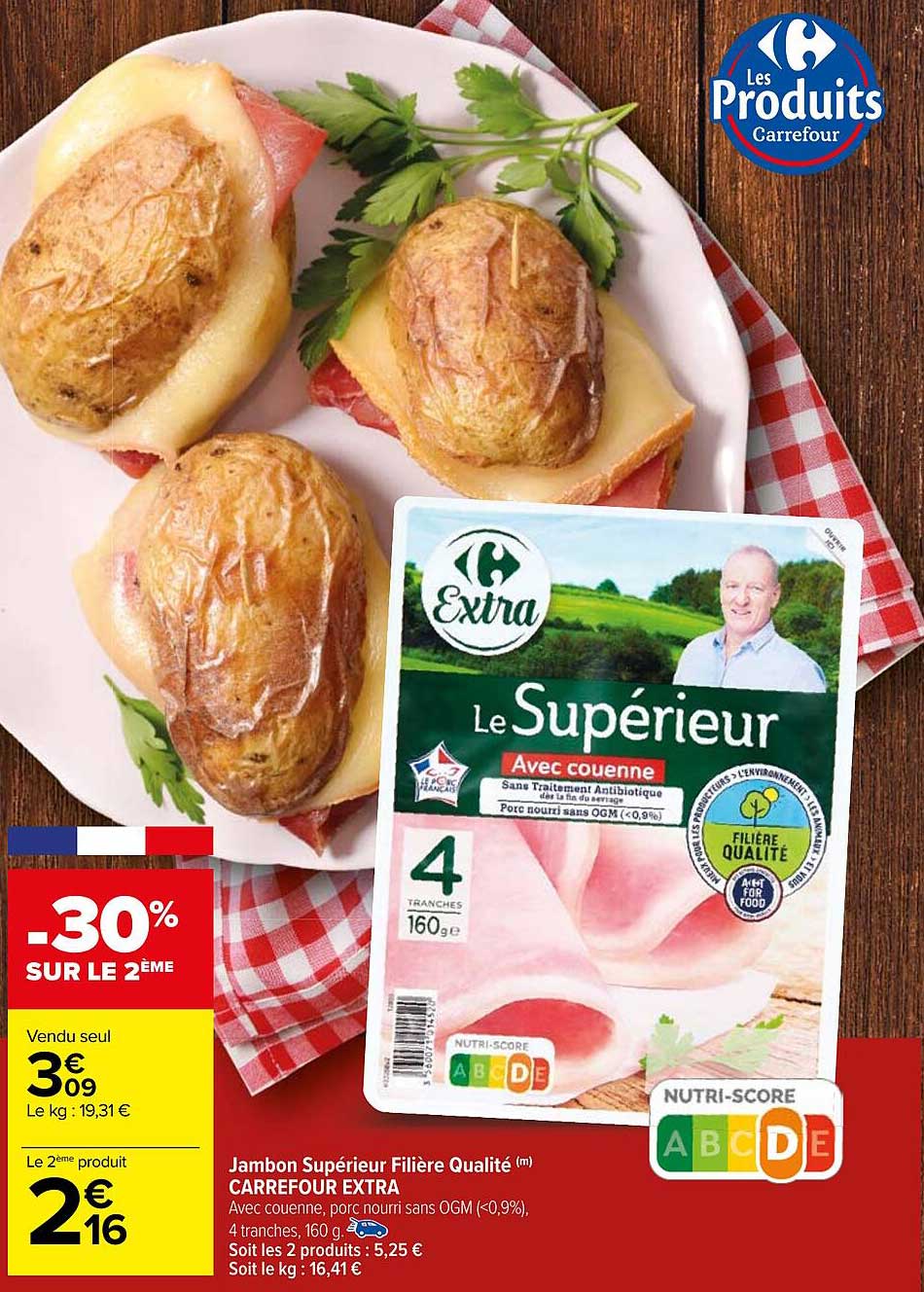 Jambon Supérieur Filière Qualité Carrefour Extra