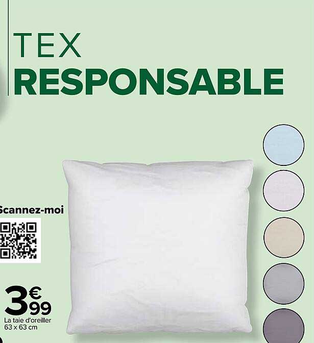 la taie d'oreiller 63 x 63 cm
