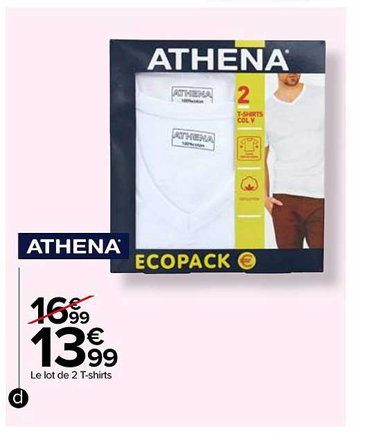 le lot de 2 t-shirts athena