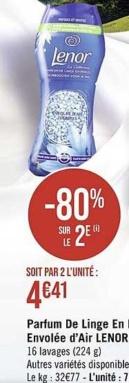 parfum de linge en perles envolée d'air lenor