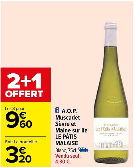 a.o.p. muscadet sèvre et maine sur lie le pâtis malaise