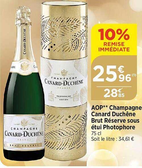 aop champagne canard duchêne brut réserve sous étui photophore