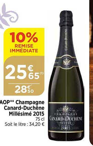 aop champagne canard-duchêne millésimé 2015