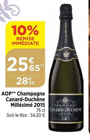aop champagne canard-duchêne millésimé 2015