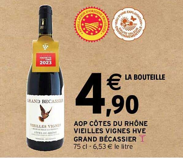 aop côtes du rhône vieilles vignes hve grand bécassier