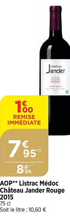 aop listrac médoc châtau jander rouge 2015