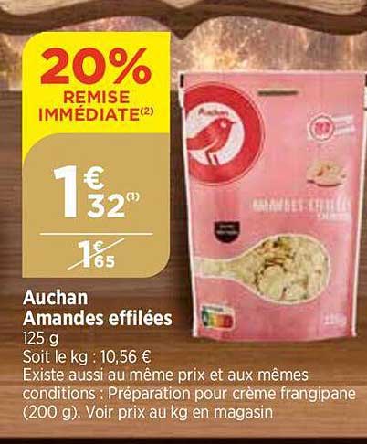 auchan amandes effilées