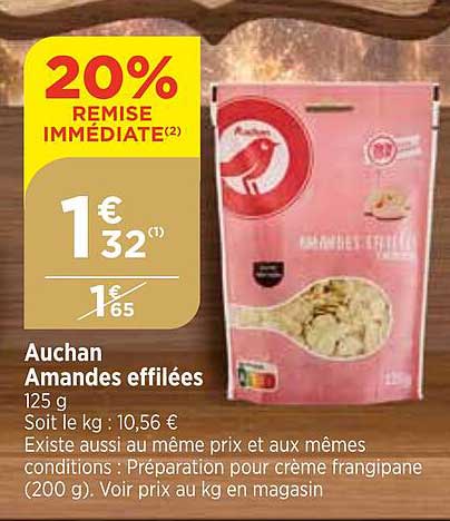 auchan amandes effilées