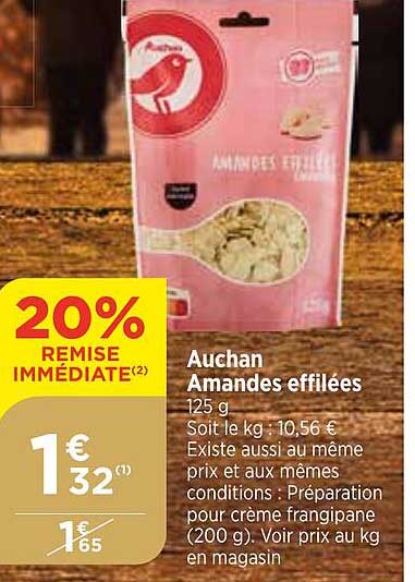 auchan amandes effilées