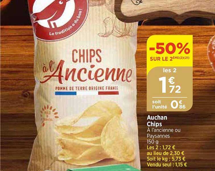 Auchan Chips à L'ancienne Ou Paysannes