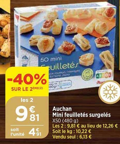 Auchan Mini Feuilletés Surgelés