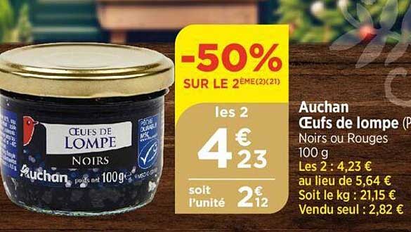 auchan œufs de lompe