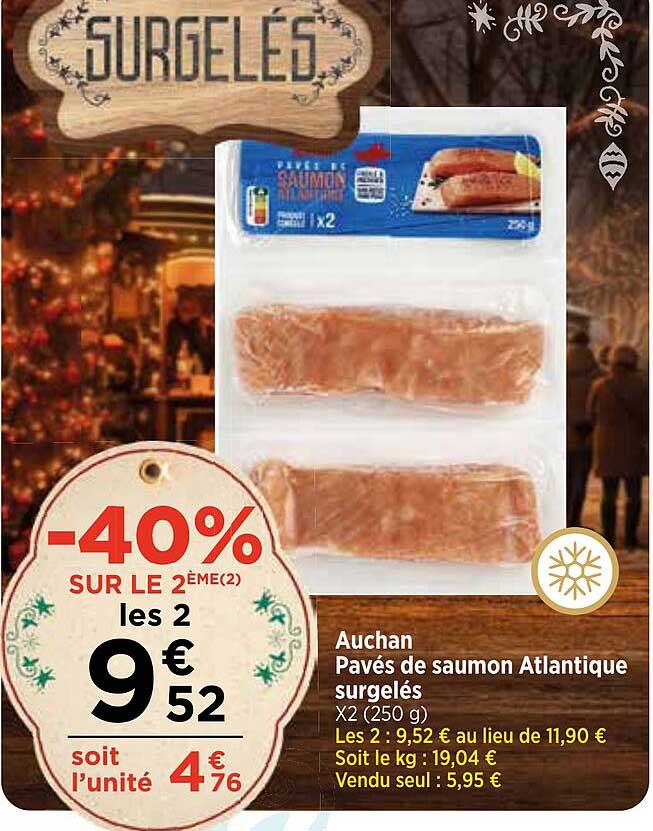 Auchan Pavé De Saumon Atlantique Surgelés