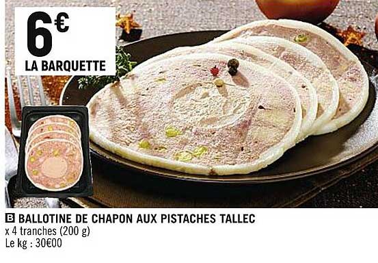 ballotine de chapon aux pistaches tallec