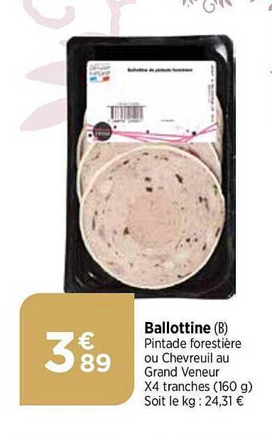 ballottine pintade forestière ou chevreuil au grand veneur