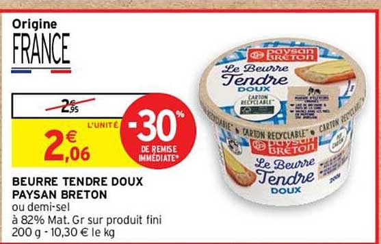 beurre tendre doux paysan breton