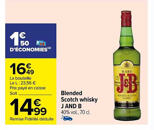 blended scotch whisky j and b