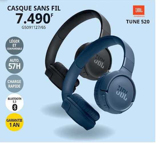 casque sans fil jbl tune 520