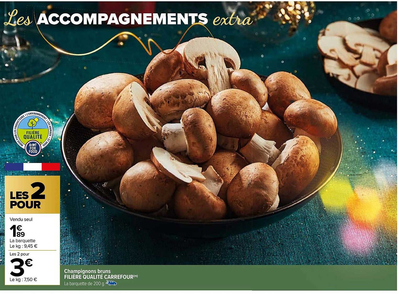 champignons bruns filière qualité carrefour