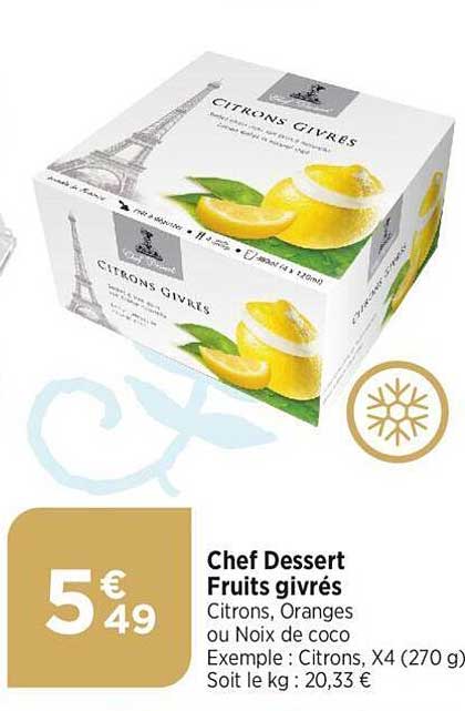 chef dessert fruits givrés