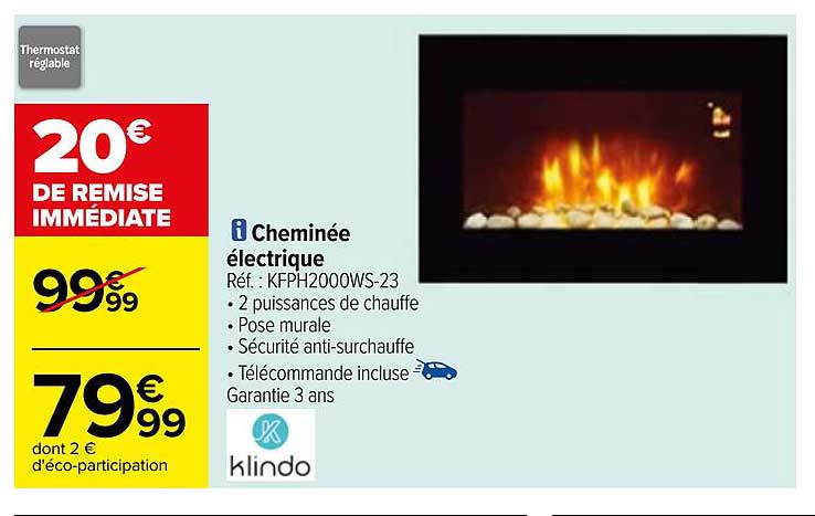 Cheminée électrique Klindo