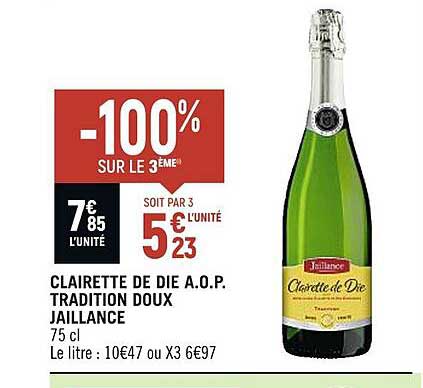 clairette de die a.o.p. tradition doux jaillance