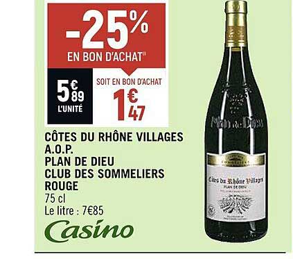 côtes du rhône villages a.o.p. plan de dieu club des sommeliers rouge