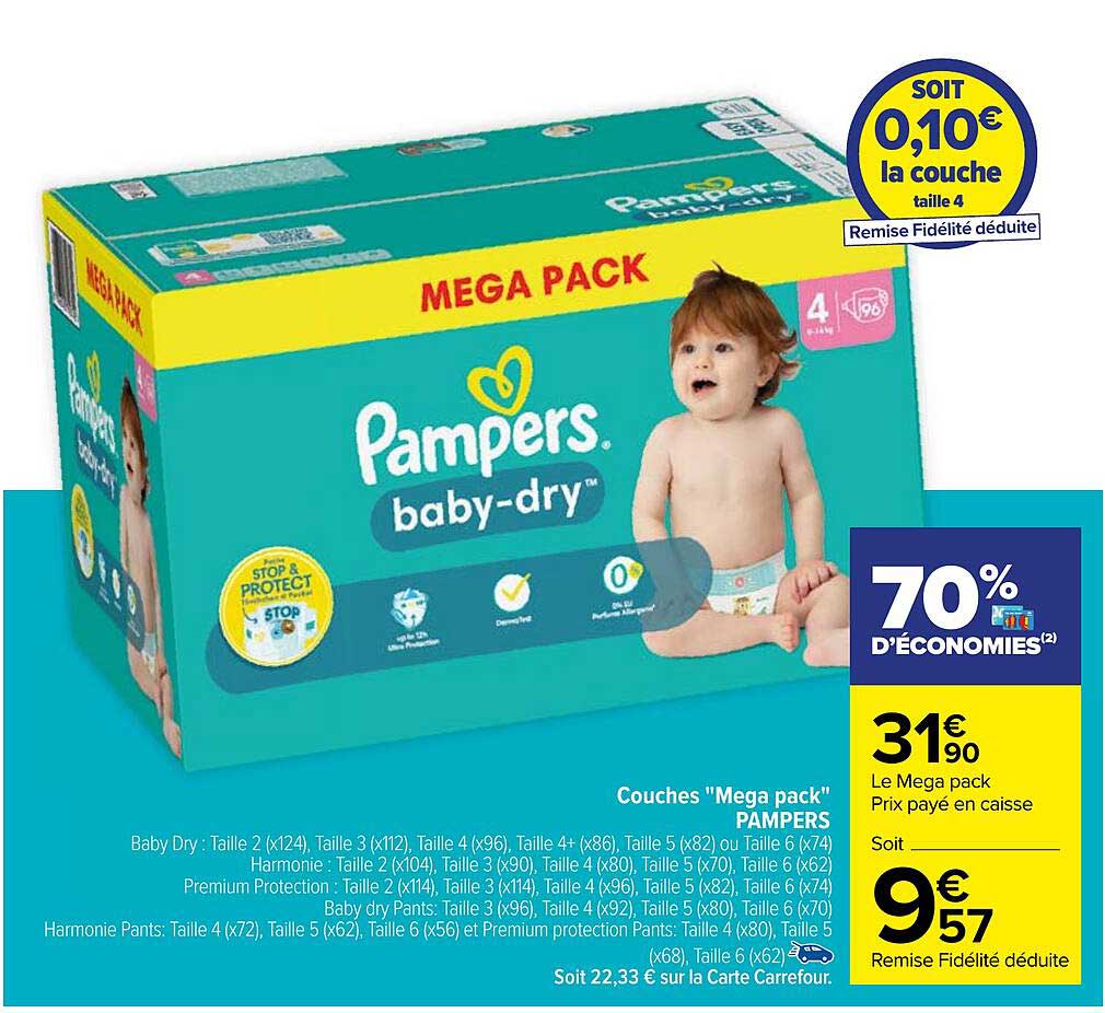 Couches "méga Pack" Pampers