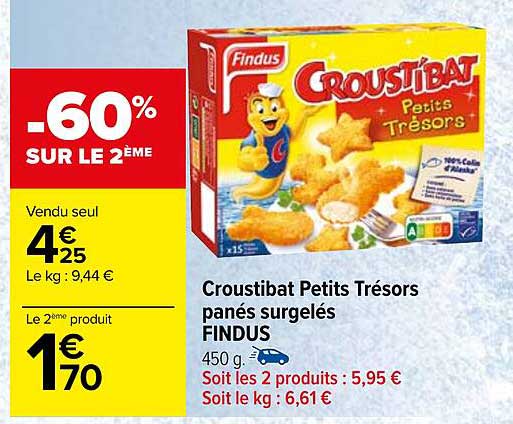 Croustibat Petits Trésors Panés Surgelés Findus