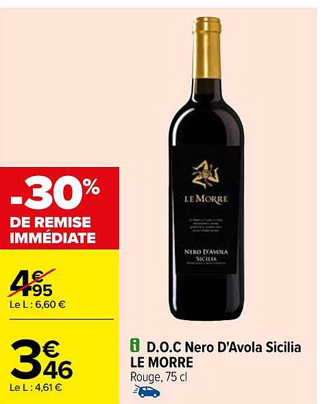 d.o.c nero d'avola sicilia le morre