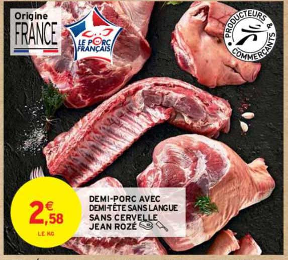 demi-porc avec demi-tête sans langue sans cervelle jean rozé