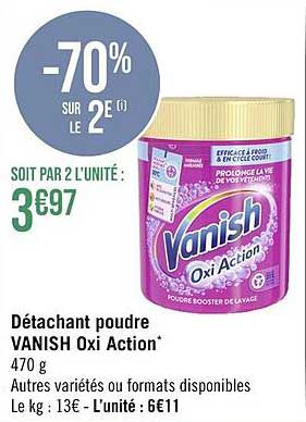 détachant poudre vanish oxi action
