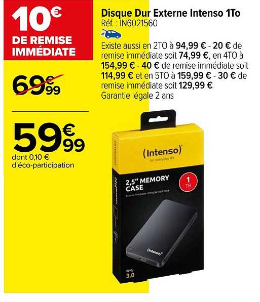 disque dur externe intenso 1to
