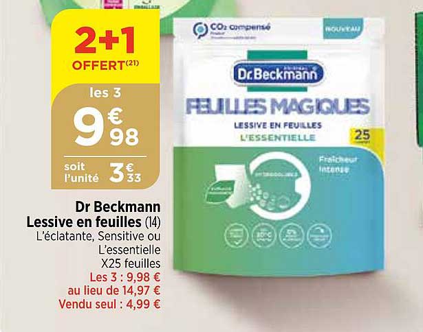 dr beckmann lessive en feuilles