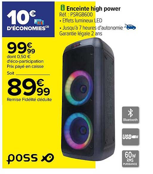 enceinte high power poss