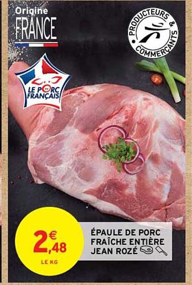 épaule de porc fraîche entière jean rozé