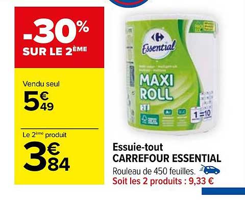essuie-tout carrefour essential
