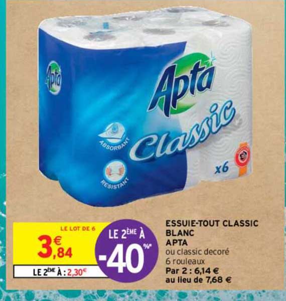 essuie-tout classic blanc apta