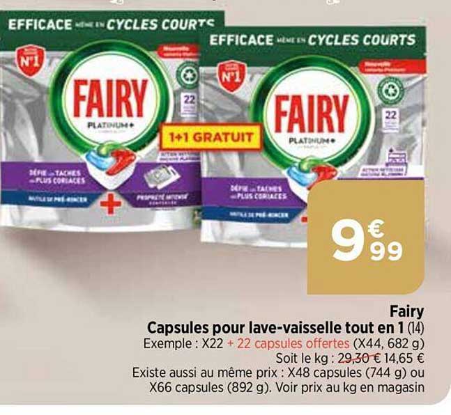fairy capsules pour lave-vaisselle tout en 1