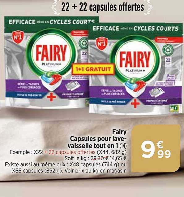 fairy capsules pour lave-vaisselle tout en 1