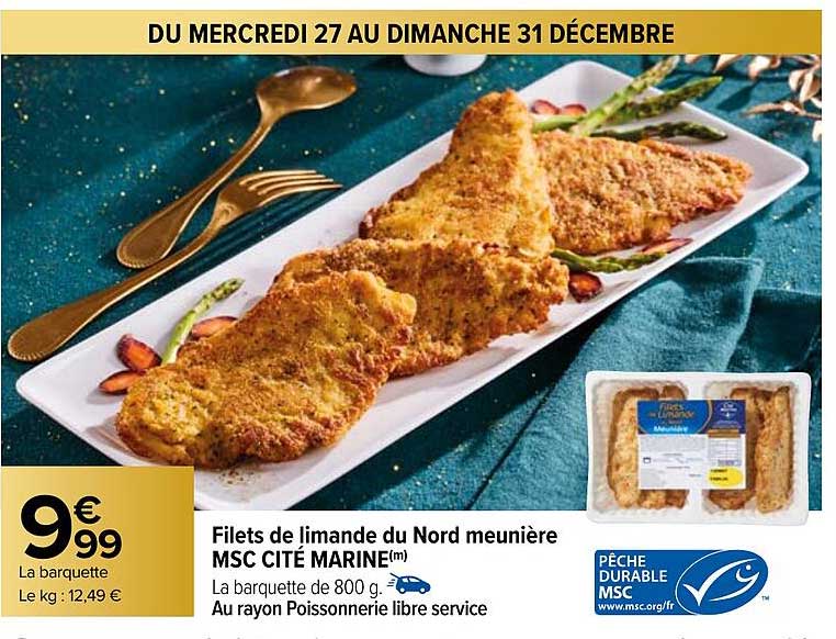 filets de limandes du nord meunière msc cité marine