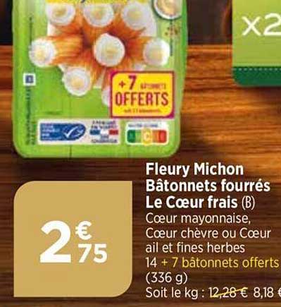 Fleury Michon Bâtonnets Fourrés Le Cœur Frais