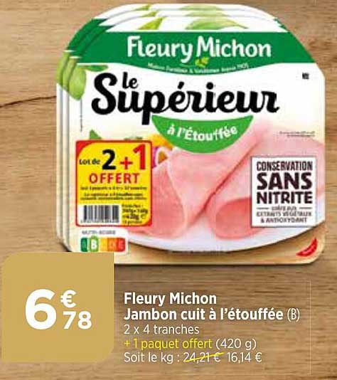 fleury michon jambon cuit à l'étouffée