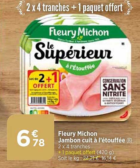 fleury michon jambon cuit à l'étouffée