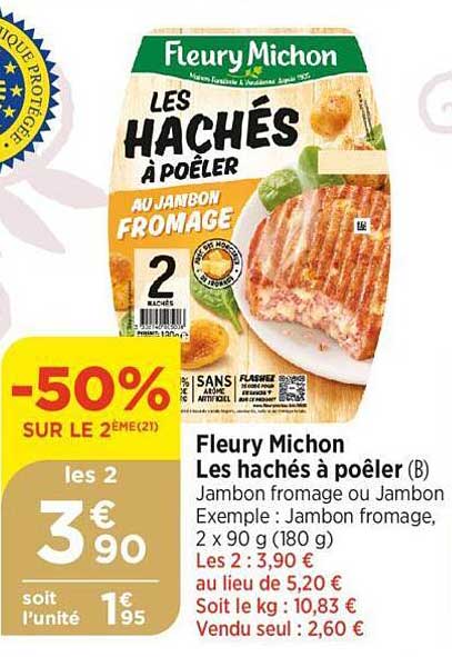 fleury michon les hachés à poêler